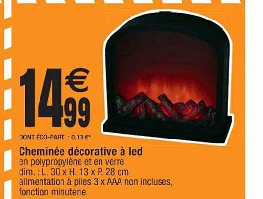 cheminée décorative à led