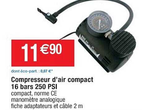 Compresseur D'air Compact 16 Bars 250 Psi