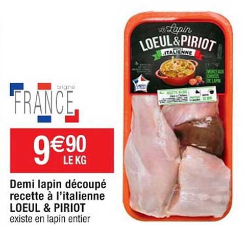 demi lapin découpé recette à l'italienne loeul & piriot