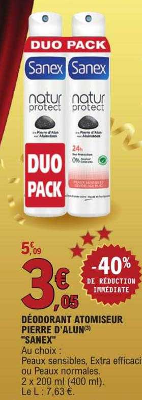 déodorant atomiseur pierre d'alun "sanex"