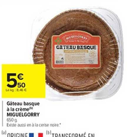 Gâteau Basque à La Crème Miguelgorry
