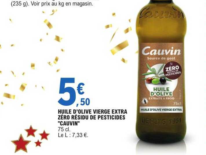huile d'olive vierge extra zéro résidu de pesticides "cauvin"