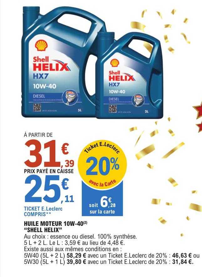Huile Moteur 10w-40 "shell Hélix"