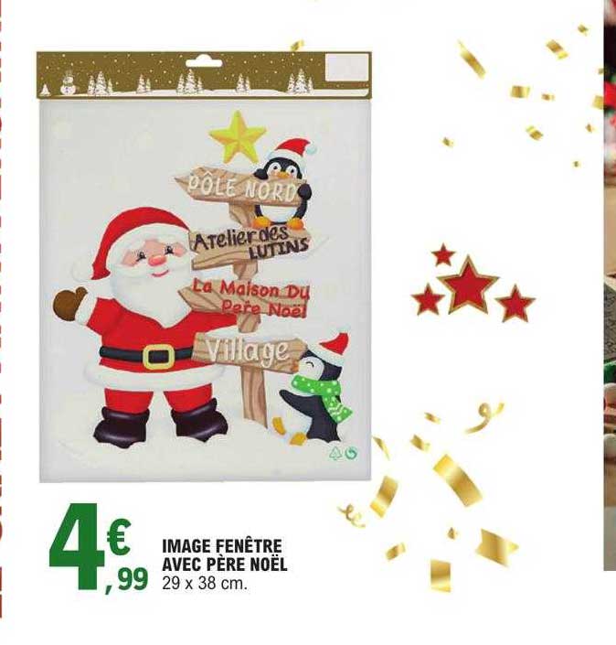 image fenêtre avec père noël