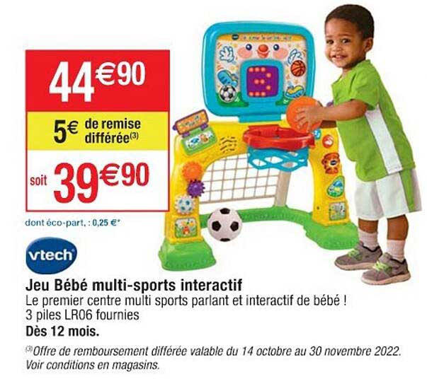 jeu bébé multi-sports interactif vtech