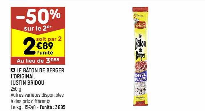 le bâton de berger l'original justin bridou