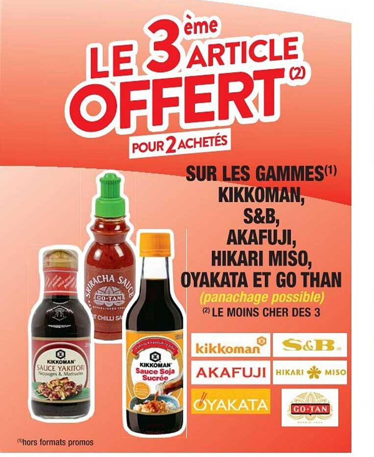les gammes kikkoman, s&b, akafuji, hikari miso, oyakata et go than