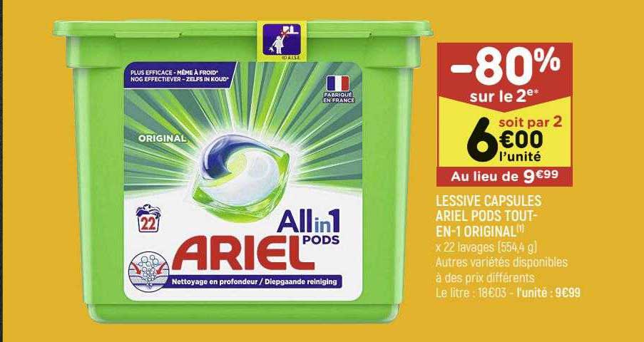 lessive capsules ariel pods tout-en-1 original