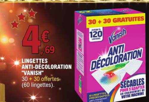 Lingettes Anti-décoloration "vanish"