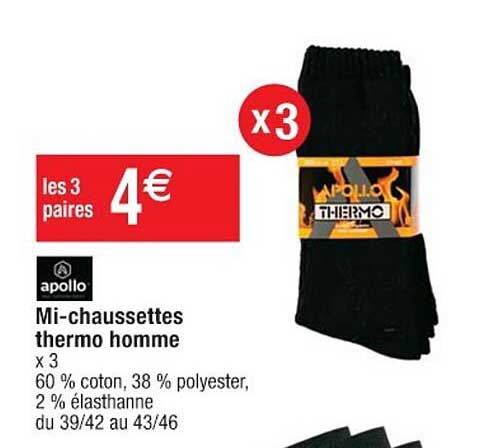 mi chaussettes thermo homme apollo