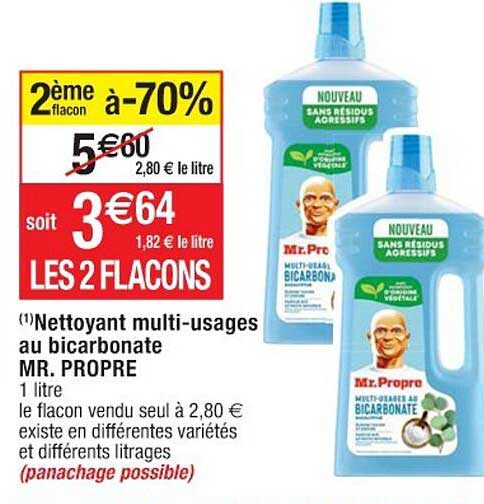 nettoyant multi-usages au bicarbonate mr. propre