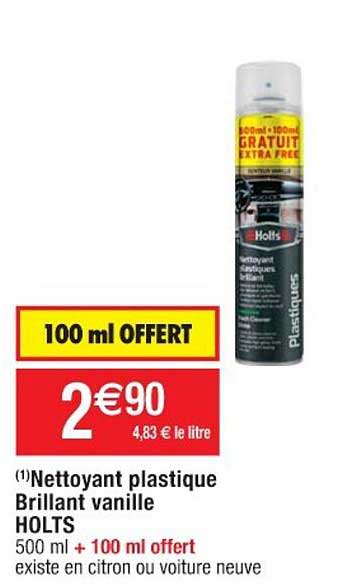 nettoyant plastique brillant vanille holts
