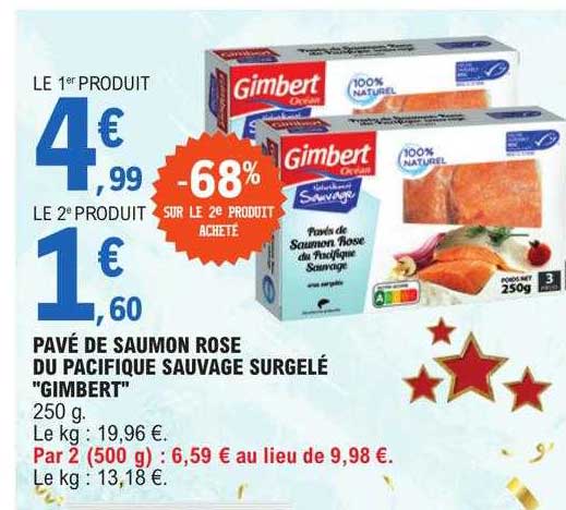 pavé de saumon rosse du pacifique sauvage surgelé "gimbert"