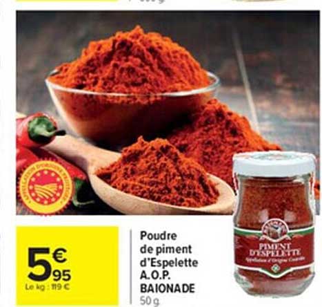 poudre de piment d'espelette a.o.p. baionade