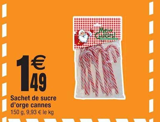 sachet de sucre d'orge cannes