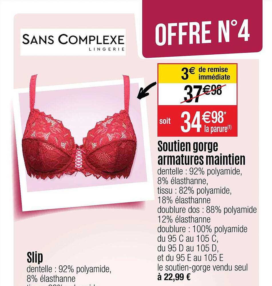 Soutien Gorge Armatures Maintien, Slip Sans Complexe Lingerie