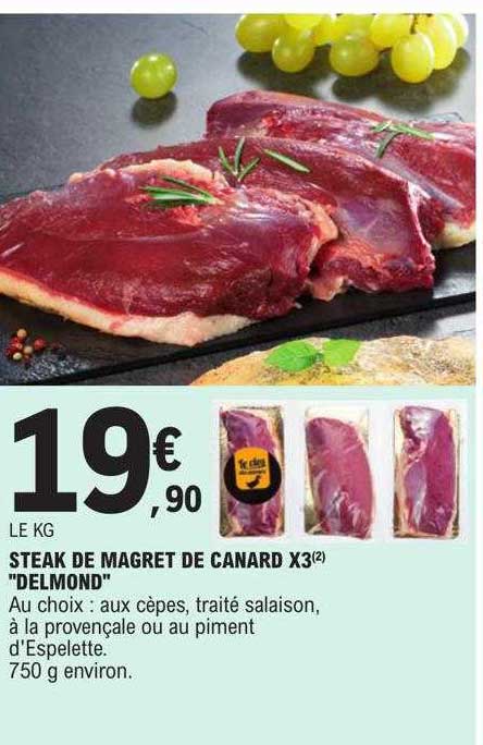 steak de magret de canard x3 "delmond"