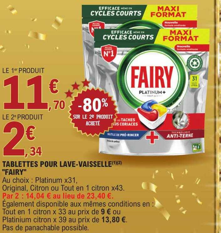 tablettes pour lave-vaisselle "fairy"