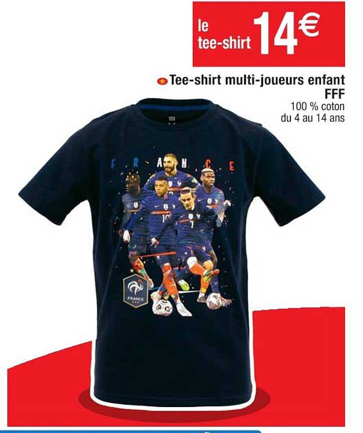 tee-shirt multi-joueurs enfant fff
