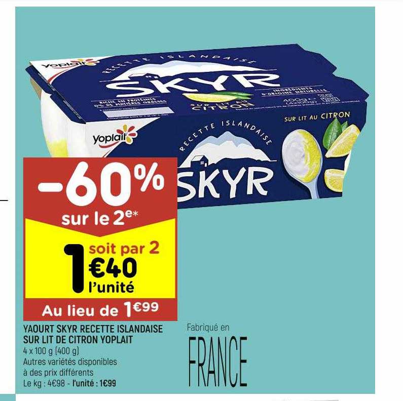 Yaourt Skyr Recette Islandaise Sur Lit De Citron Yoplait
