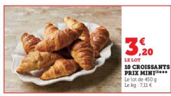10 croissants prix mini