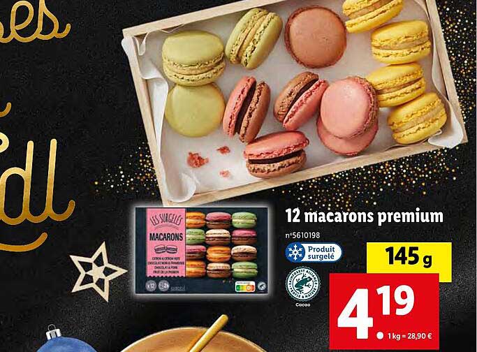 12 Macarons Premium Les Surgelés
