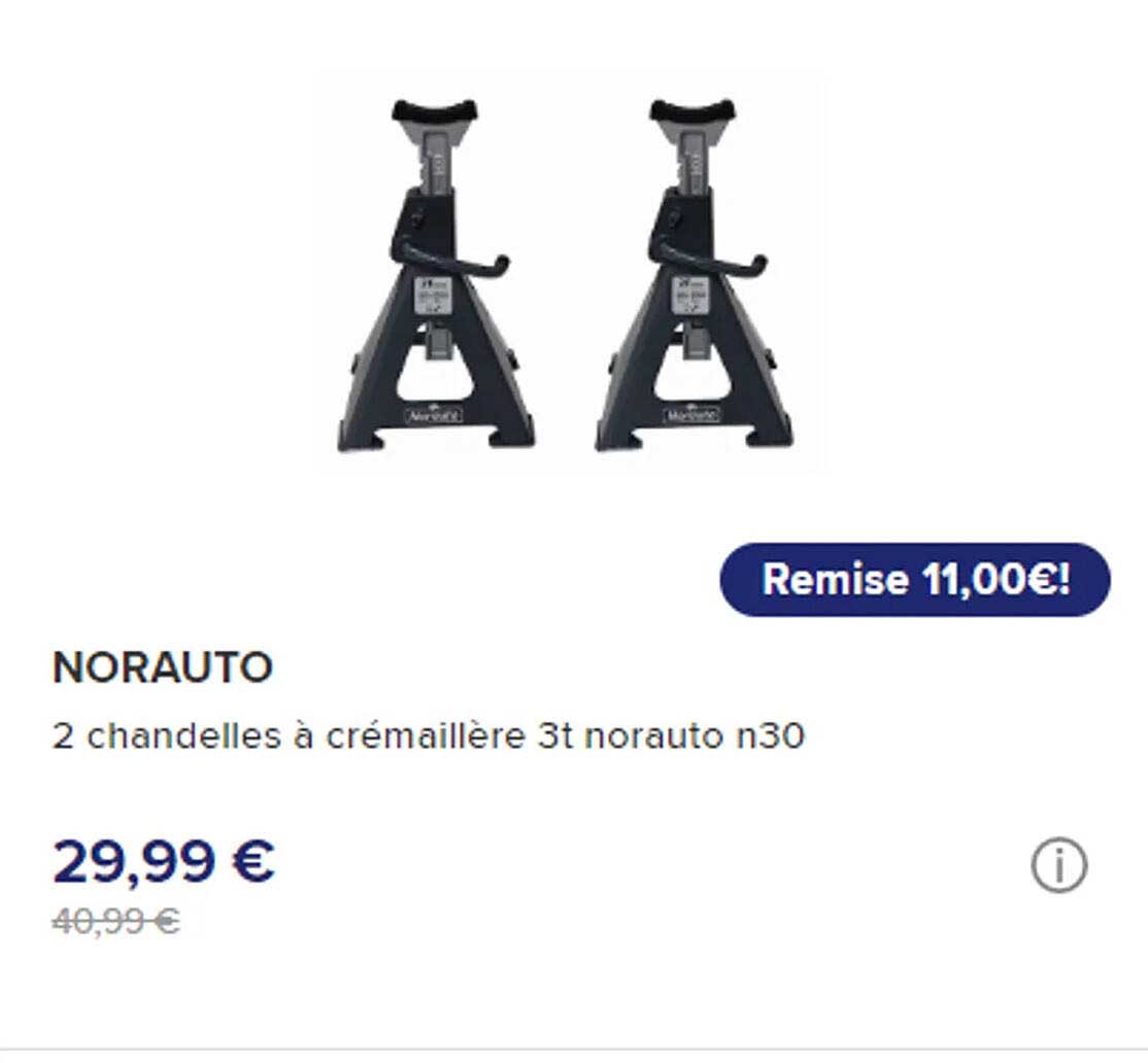 2 chandelles à crémaillère 3t norauto n30