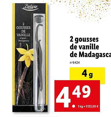 2 gousses de vanille de madagascar deluxe