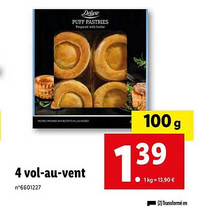 4 vol-au-vent deluxe
