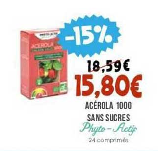 acérola 1000 sans sucres phyto - actif