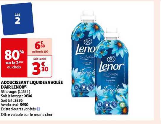 adoucissant liquide envolée d'air lenor