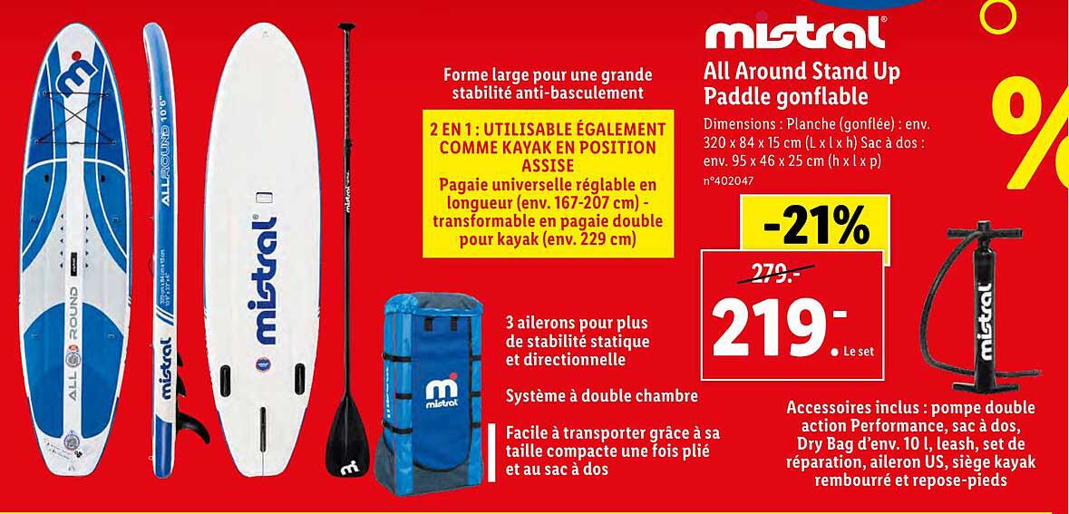 all around stand up paddle gonflable mistral