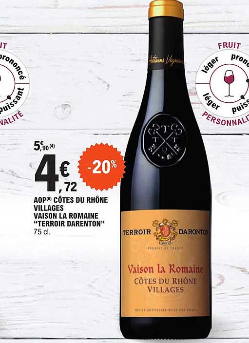 aop côtes du rhône villages vaison la romaine "terroir darenton"