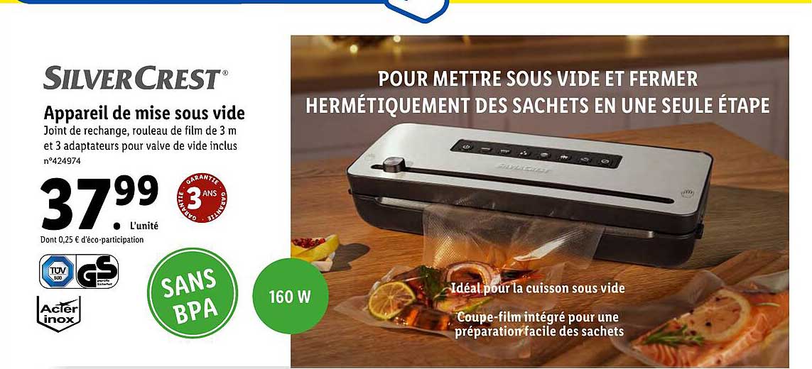 appareil de mise sous vide silver crest