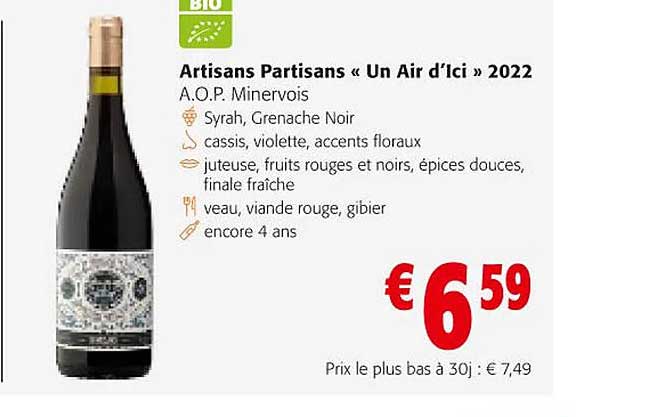 artisans partisans «un air d'ici» 2022 a.o.p. minervois