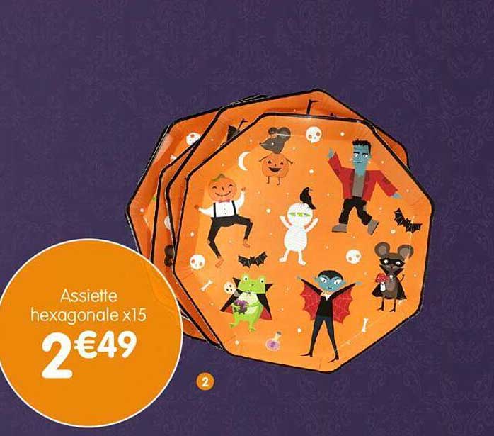 assiette hexagonale x15