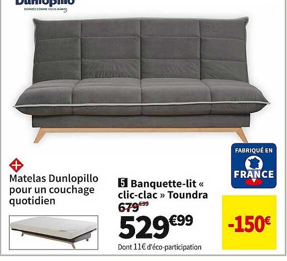 banquette-lit «clic-clac» toundra