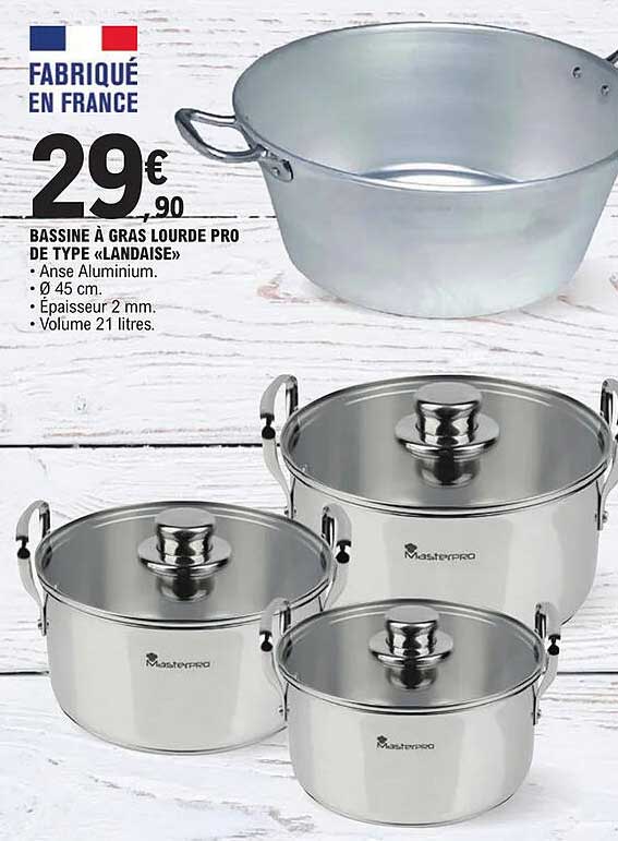 bassine à gras lourde pro de type "landaise"