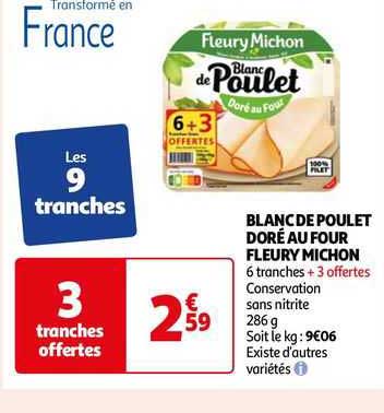 blanc de poulet doré au four fleury michon