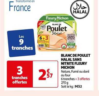 blanc de poulet halal sans nitrite fleury michon
