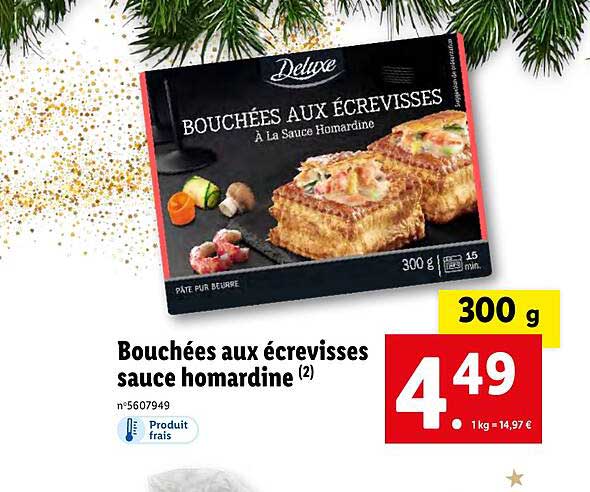 bouchées aux écrevisses sauce homardine deluxe