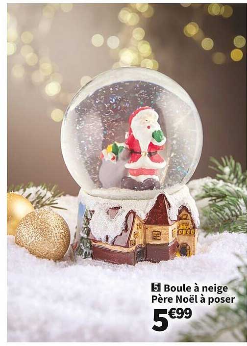 boule à neige père noël à poser