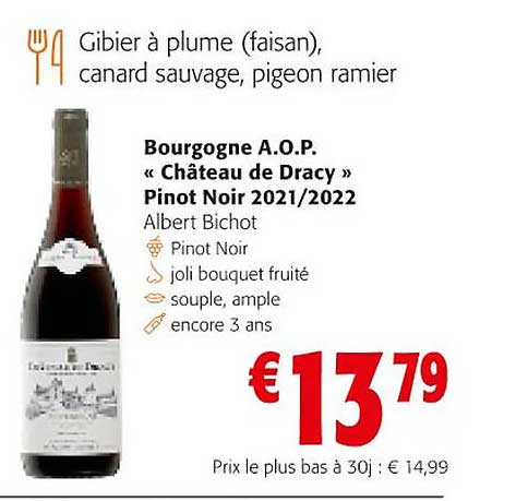 bourgogne a.o.p. «château de dracy» pinot noir 2021/2022