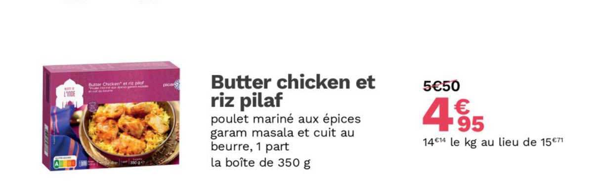 Butter Chicken Et Riz Pilaf