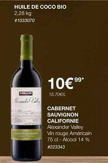cabernet sauvignon californie alexander valley vin rouge américain