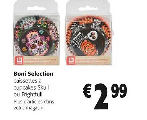 caissettes à cupcakes skull ou frightfull boni sélection