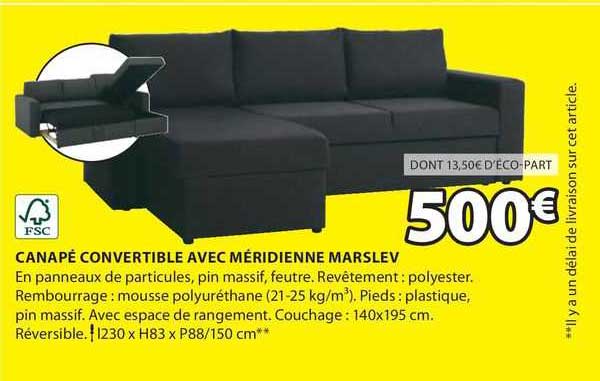 Canapé Convertible Avec Méridienne Marslev