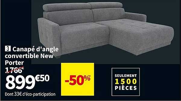 canapé d'angle convertible new porter