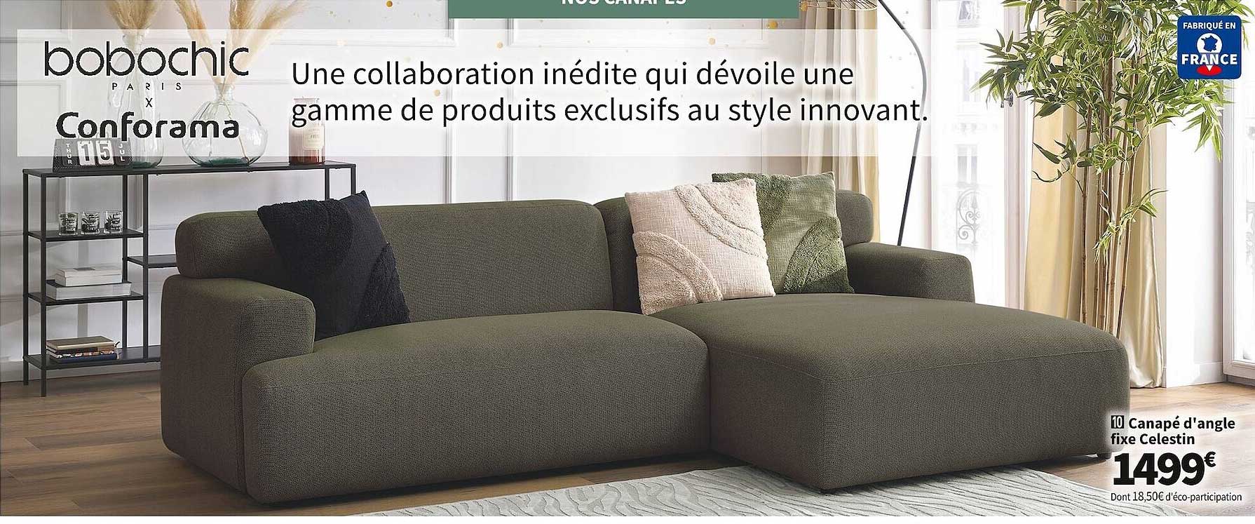 canapé d'angle fixe celestin