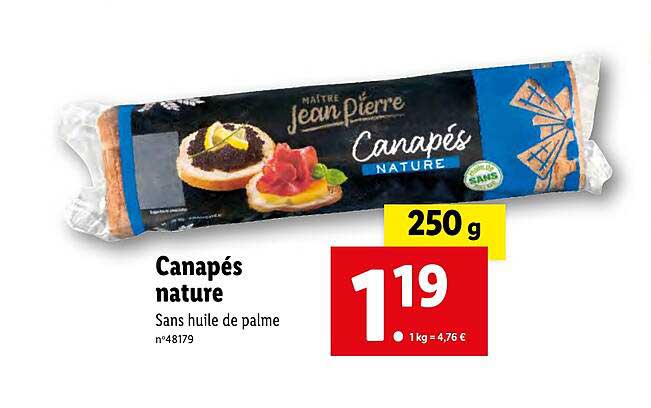 canapés nature maître jean pierre